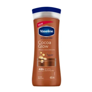 لوسیون بدن وازلین حاوی کاکائو حجم 400 میلی لیتر Vaseline Intensive Care Cocoa Glow Body Lotion 400ml