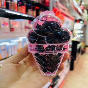 ست بستنی چهل گیس و کش حوله ای و گیره رنگ مشکی کد 6094
